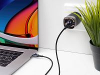 Сетевое зарядное устройство Deppa USB-C + USB-A, PD, 33Вт, дисплей черный