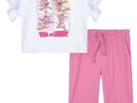 Комплект трикотажный для девочек: фуфайка (футболка), бриджи