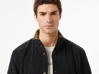 Мужская двусторонняя куртка Lacoste с высоким воротником