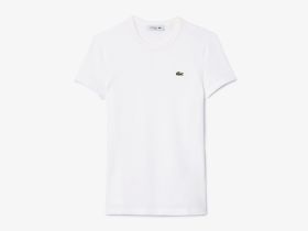 Женская хлопковая футболка Lacoste свободного кроя