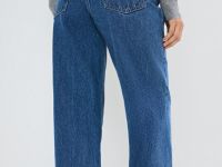 Широкие джинсы с высокой посадкой, Синий