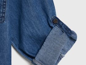 Рубашка джинсовая с карманом для мальчиков, Синий