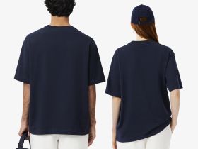 Футболка Lacoste унисекс свободного кроя из органического хлопка