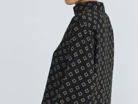 Принтованная блузка с рукавом 7/8, Черный