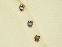 Платье в рубчик с воротником поло, Желтый