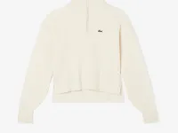 Женский свитер Lacoste свободного кроя с высоким воротом на молнии