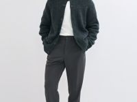 Кардиган с содержанием шерсти, Серый