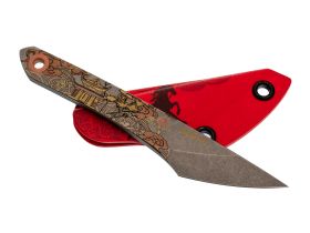 Нож N.C.Custom киридаши Лошадь stonewash, сталь AUS-8