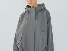 Куртка оверсайз с капюшоном, Серый