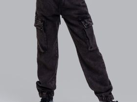 Брюки текстильные джинсовые для девочек