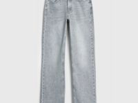 Прямые джинсы с высокой посадкой, Серый