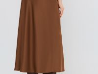 Сатиновая юбка А-силуэта, Оранжевый