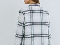 Пижамная рубашка в клетку из фланели, Серый