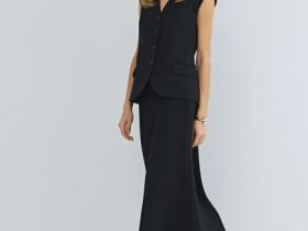 Юбка миди А-силуэта, Черный