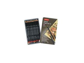 Набор карандашей угольных Derwent "Tinted Charcoal" 12 цв в метал кор