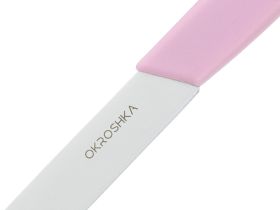 Нож кухонный для фруктов и овощей Okroshka Salad 10 см, сталь 5cr15mov, рукоять пластик, розовый