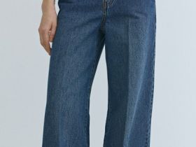 Широкие джинсы Wide leg с высокой посадкой, Синий