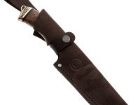 Походный нож Легионер, сталь дамаск, рукоять орех, художественное травление