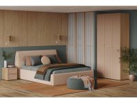 Распашной шкаф Флавир 3-120x250 Букле Кремовый
