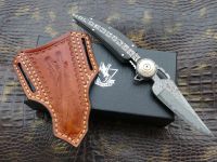 Складной нож Steelclaw Перо, стальVG-10/дамаск, рукоять эбеновое дерево