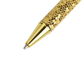 Ручка шариковая автоматическая MESHU "Gold shimmer" 1,0 мм, синяя