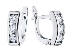 Серьги из белого золота с бриллиантами э0901сг01120300