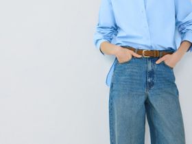 Джинсы со средней посадкой, Синий