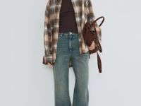 Широкие джинсы со средней посадкой, Синий