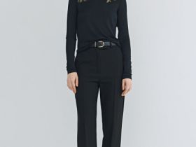 Лонгслив с содержанием модала и шёлка, Черный