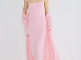 Платье макси на тонких бретелях, Розовый