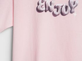 Футболка с принтом для девочек, Розовый