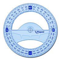 Транспортир Maped "Геометрик" 360 градусов, пластик