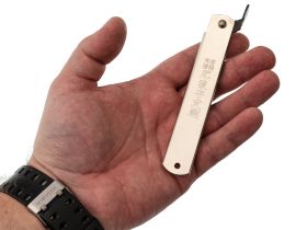 Нож складной Higonokami Nagao Kanekoma, 100мм, сталь SK-5 3 слоя, рукоять нержавеющая сталь серебристая