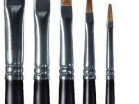 Кисть колонок №6 плоская Альбатрос "Мастер" короткая ручка