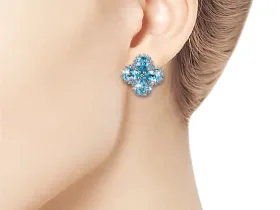 Серьги из белого золота с топазами э4771сг09210412