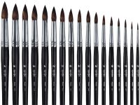 Кисть белка №9 круглая Альбатрос "Профи" длинная ручка