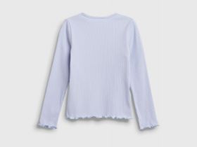 Лонгслив в рубчик для девочек, Голубой