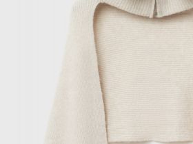 Шарф с воротником на молнии, Бежевый