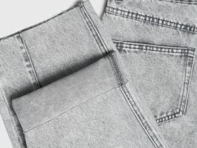 Джинсы объёмного кроя для девочек, Серый