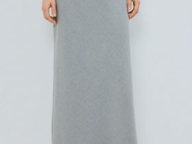 Юбка макси из поливискозы, Серый