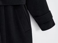 Пальто из шерсти и шелка с отложным воротником