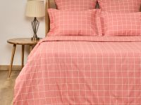 Постельное белье полукомплект Quadretti, кораллово-розовое