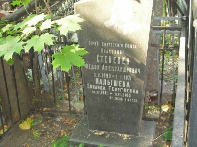 Могила - Стебенев Федор Александрович (1899-1971), Герой Советского Союза