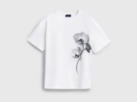 Футболка с цветочным принтом, Белый