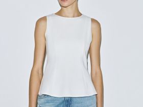 Майка с баской и рельефами, Белый