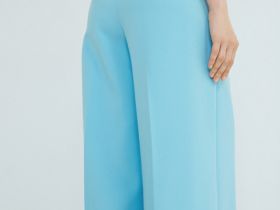 Брюки из поливискозы со складками, Голубой