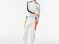 Женский бесшовный свитер Lacoste с контрастными полосами