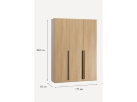 Распашной шкаф Кимбол 3-170x240 Дуб Барбера