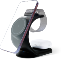 Беспроводное зарядное устройство VLP Powerstand для Apple 3-в-1 15 Вт Чёрное