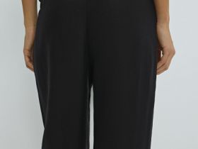 Зауженные книзу брюки изо льна, Черный